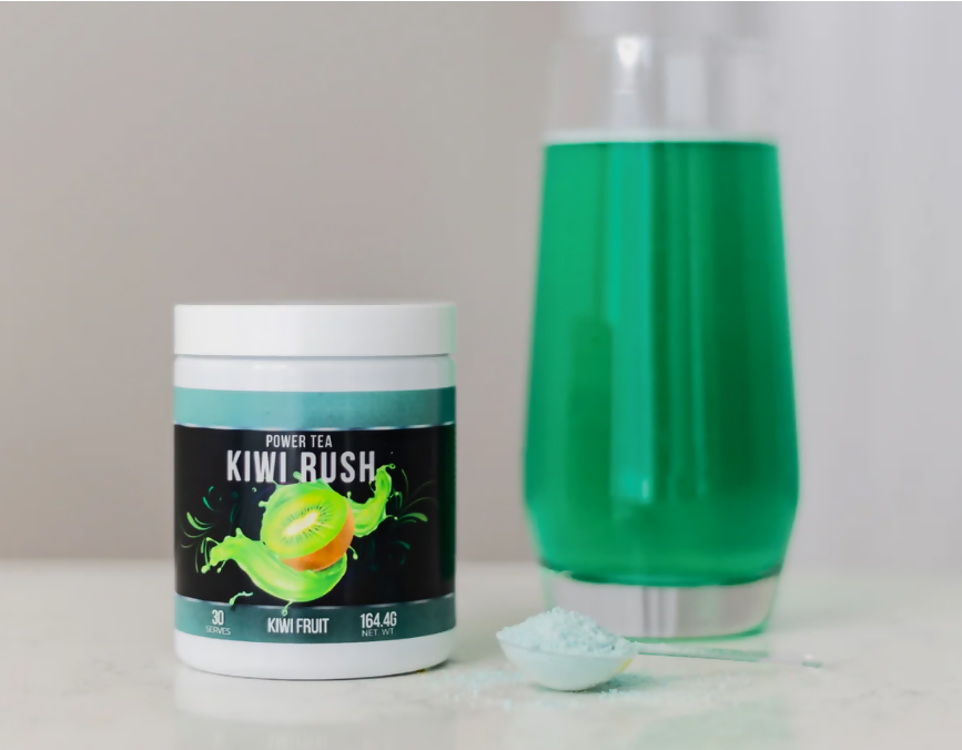 Kiwi Rush loaded tea drink by Power Tea Australia with refreshing kiwi fruit flavour