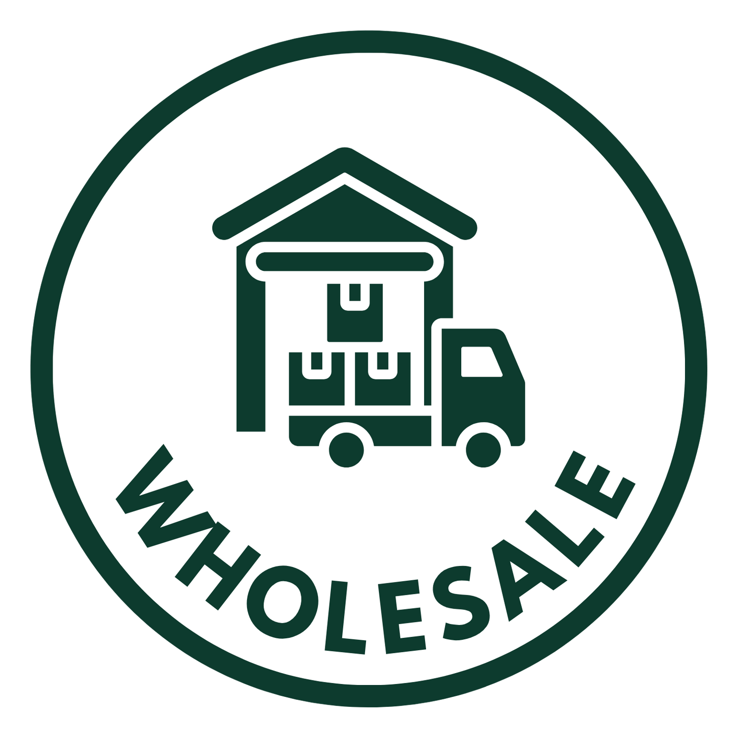 Ausmosis Wholesale icon showing a warehouse inside a green circle labeled “Wholesale.” Represents Australian-owned wholesalers and suppliers on Ausmosis.