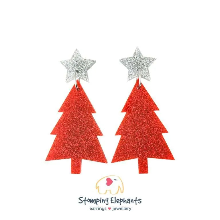 Christmas Tree Dangle Earrings