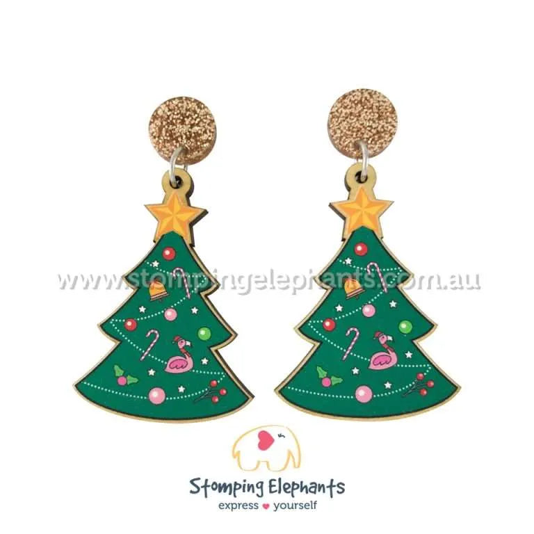 Christmas Tree Dangle Earrings