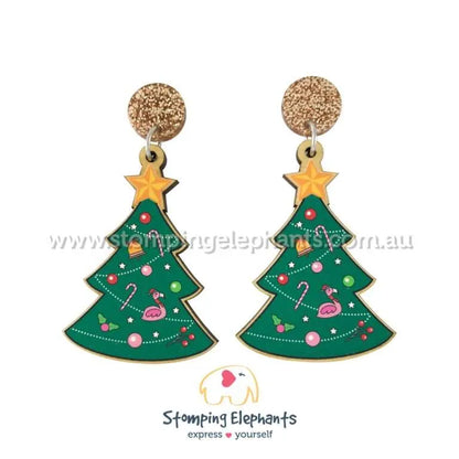 Christmas Tree Dangle Earrings