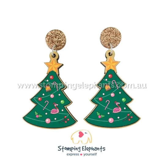 Christmas Tree Dangle Earrings