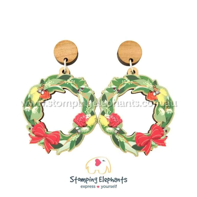 Aussie Christmas Dangle Earrings