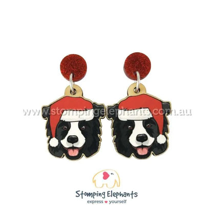 Christmas Dog Breed Dangle Earrings A-C