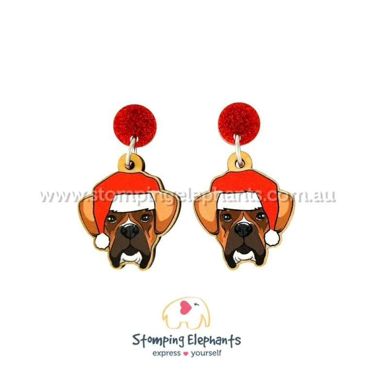 Christmas Dog Breed Dangle Earrings A-C