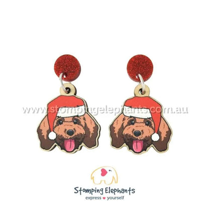 Christmas Dog Breed Dangle Earrings A-C