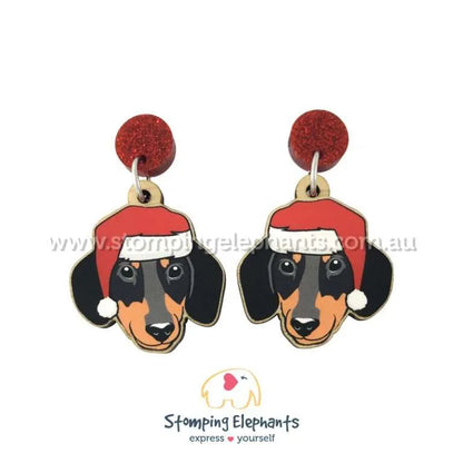 Christmas Dog Breed Dangle Earrings D-G