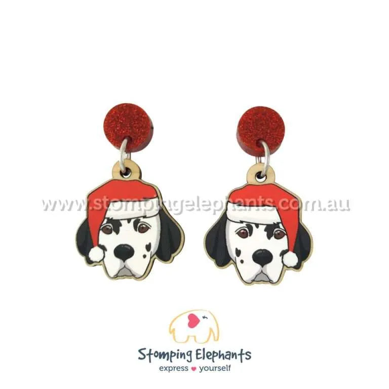 Christmas Dog Breed Dangle Earrings D-G