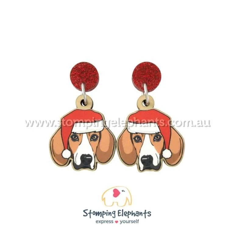 Christmas Dog Breed Dangle Earrings A-C
