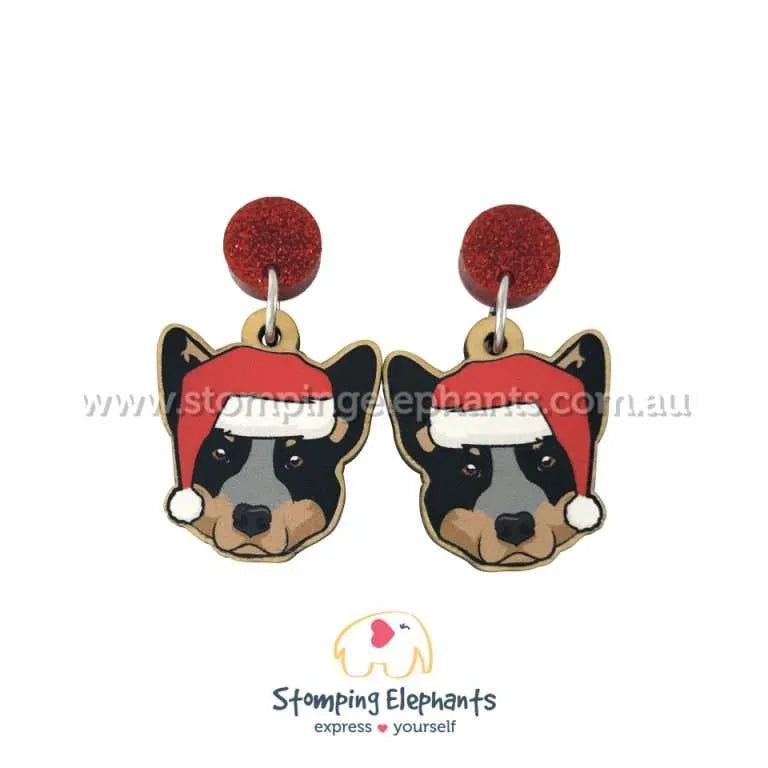 Christmas Dog Breed Dangle Earrings A-C