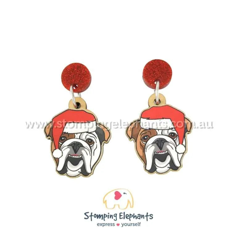 Christmas Dog Breed Dangle Earrings D-G