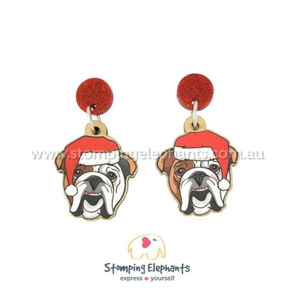 Christmas Dog Breed Dangle Earrings D-G