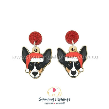 Christmas Dog Breed Dangle Earrings D-G