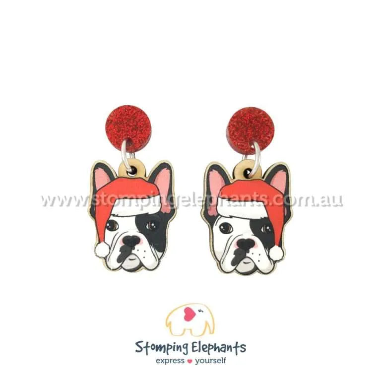 Christmas Dog Breed Dangle Earrings D-G