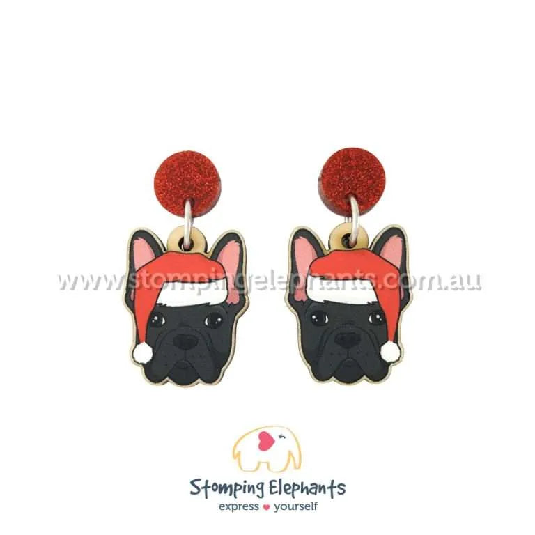 Christmas Dog Breed Dangle Earrings D-G