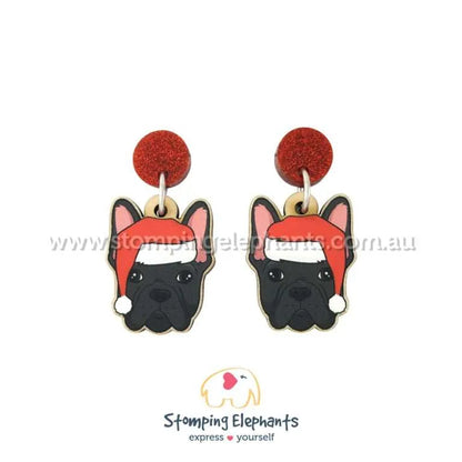 Christmas Dog Breed Dangle Earrings D-G