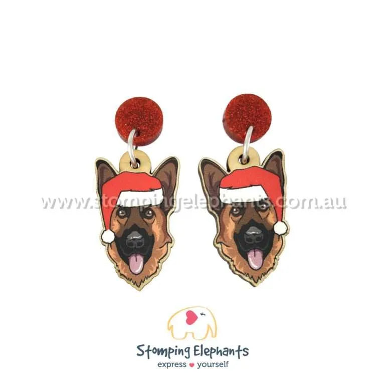 Christmas Dog Breed Dangle Earrings D-G