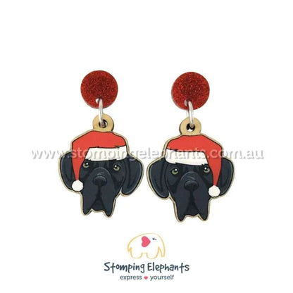Christmas Dog Breed Dangle Earrings D-G