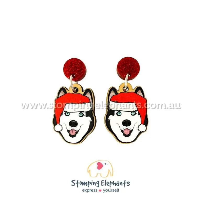 Christmas Dog Breed Dangle Earrings H-L