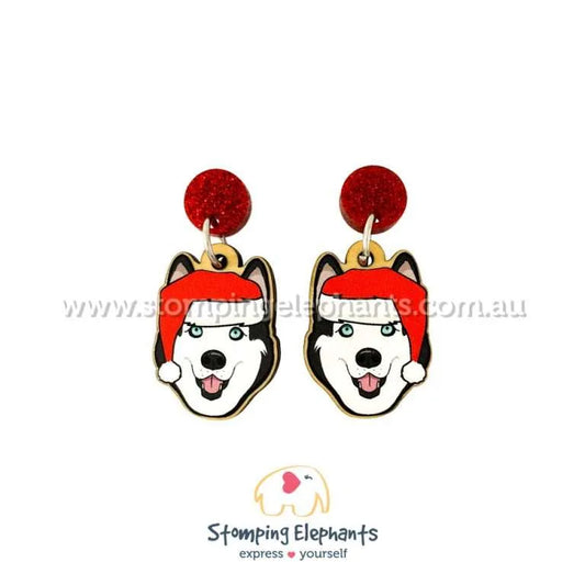 Christmas Dog Breed Dangle Earrings H-L