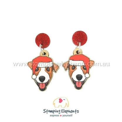 Christmas Dog Breed Dangle Earrings H-L