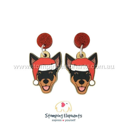 Christmas Dog Breed Dangle Earrings H-L
