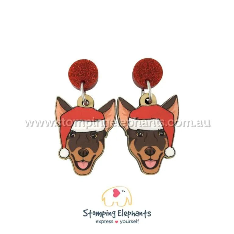 Christmas Dog Breed Dangle Earrings H-L