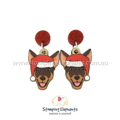 Christmas Dog Breed Dangle Earrings H-L