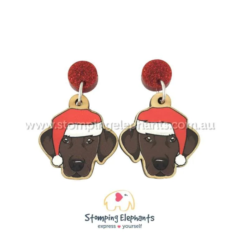 Christmas Dog Breed Dangle Earrings H-L