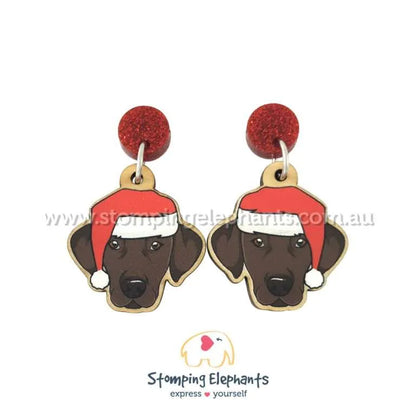 Christmas Dog Breed Dangle Earrings H-L