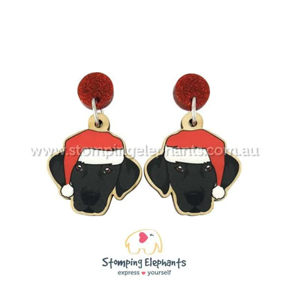 Christmas Dog Breed Dangle Earrings H-L