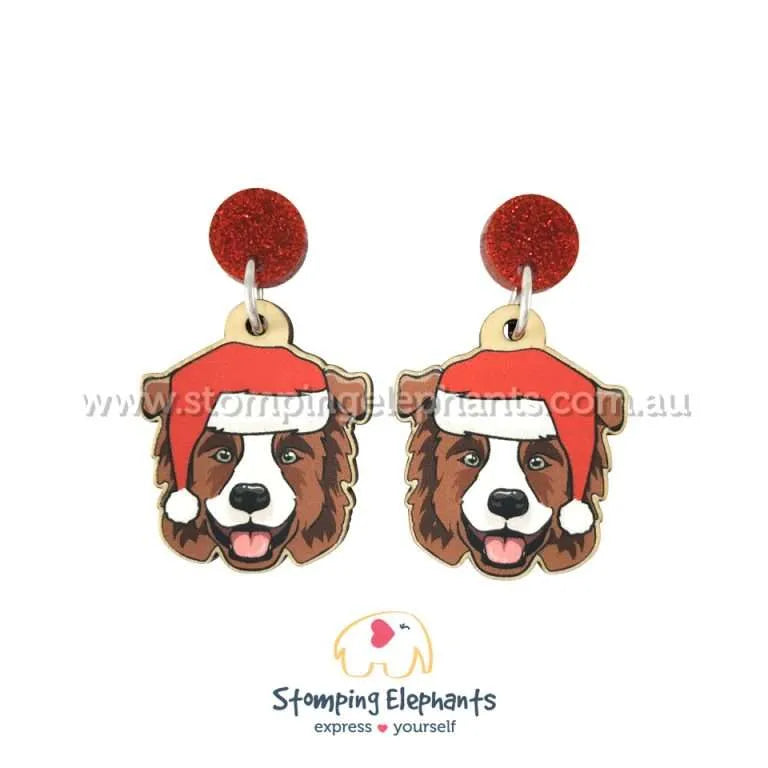 Christmas Dog Breed Dangle Earrings A-C
