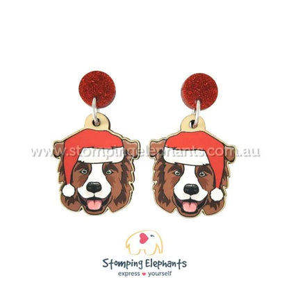 Christmas Dog Breed Dangle Earrings A-C