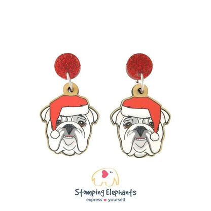 Christmas Dog Breed Dangle Earrings D-G