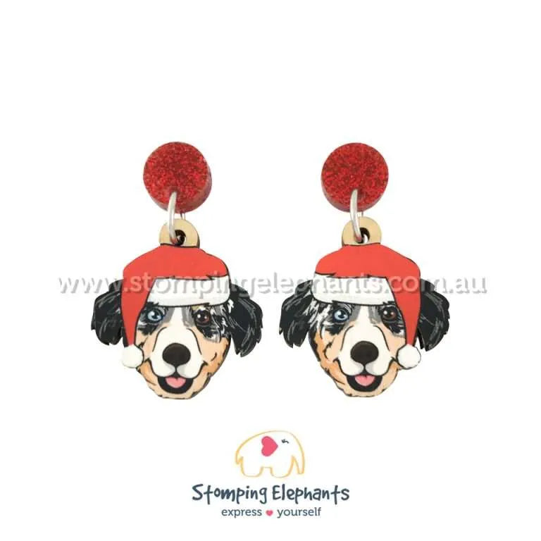 Christmas Dog Breed Dangle Earrings A-C