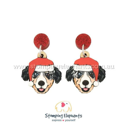 Christmas Dog Breed Dangle Earrings A-C