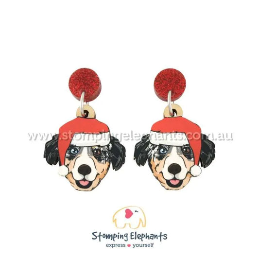 Christmas Dog Breed Dangle Earrings A-C