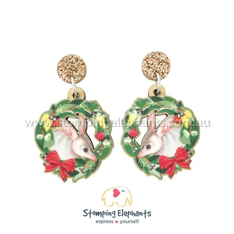 Aussie Christmas Dangle Earrings
