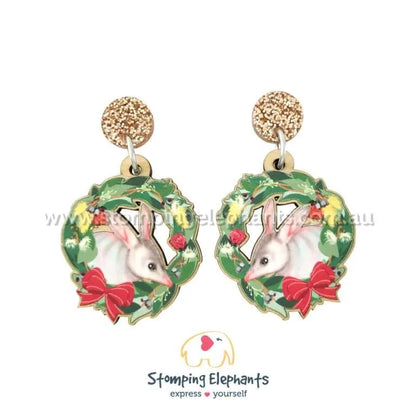Aussie Christmas Dangle Earrings