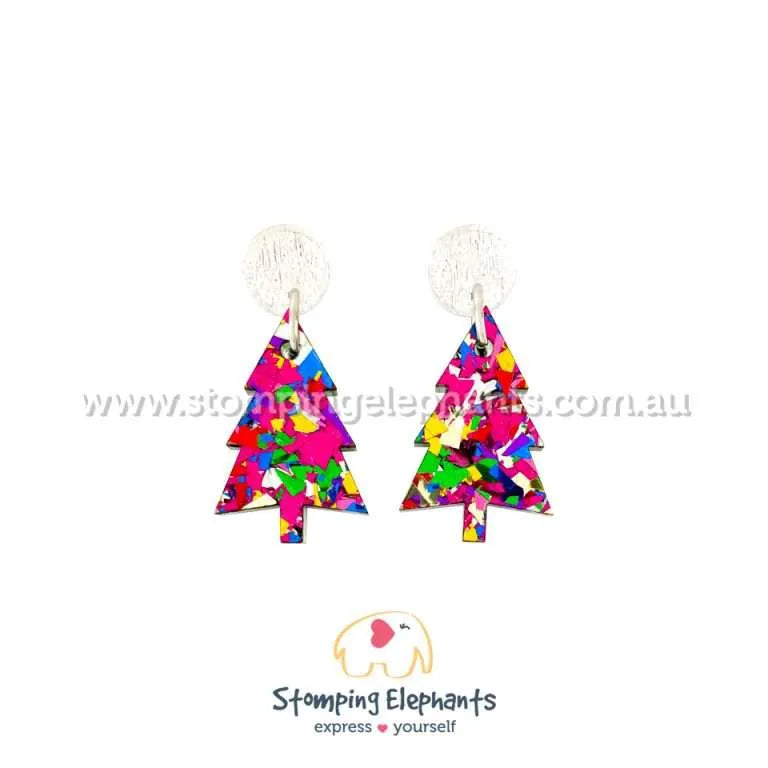 Christmas Tree Dangle Earrings