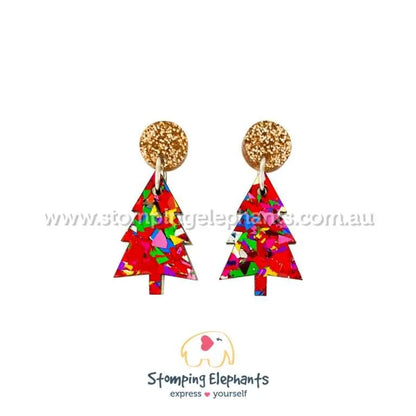 Christmas Tree Dangle Earrings