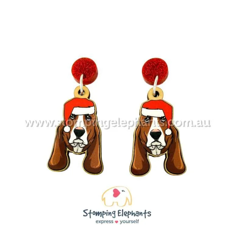Christmas Dog Breed Dangle Earrings A-C