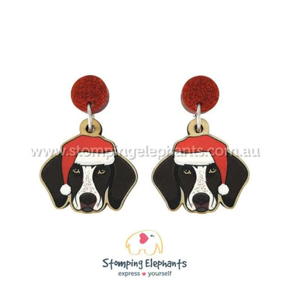 Christmas Dog Breed Dangle Earrings D-G