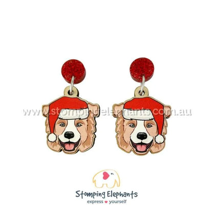 Christmas Dog Breed Dangle Earrings A-C