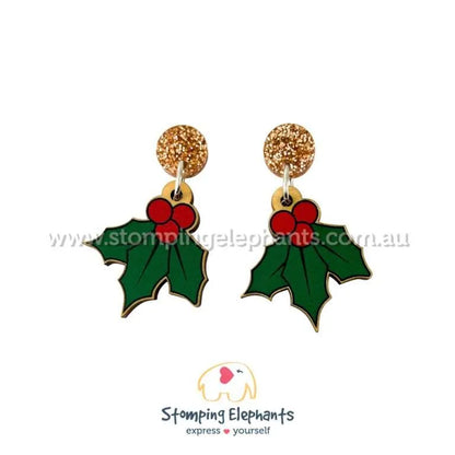 Traditional Christmas Dangle Earrings