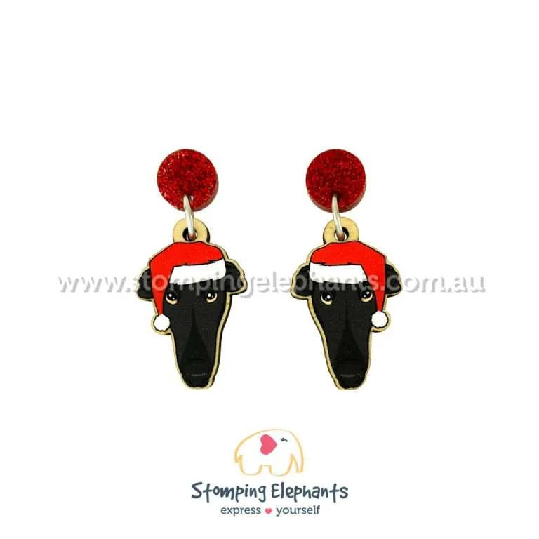 Christmas Dog Breed Dangle Earrings D-G