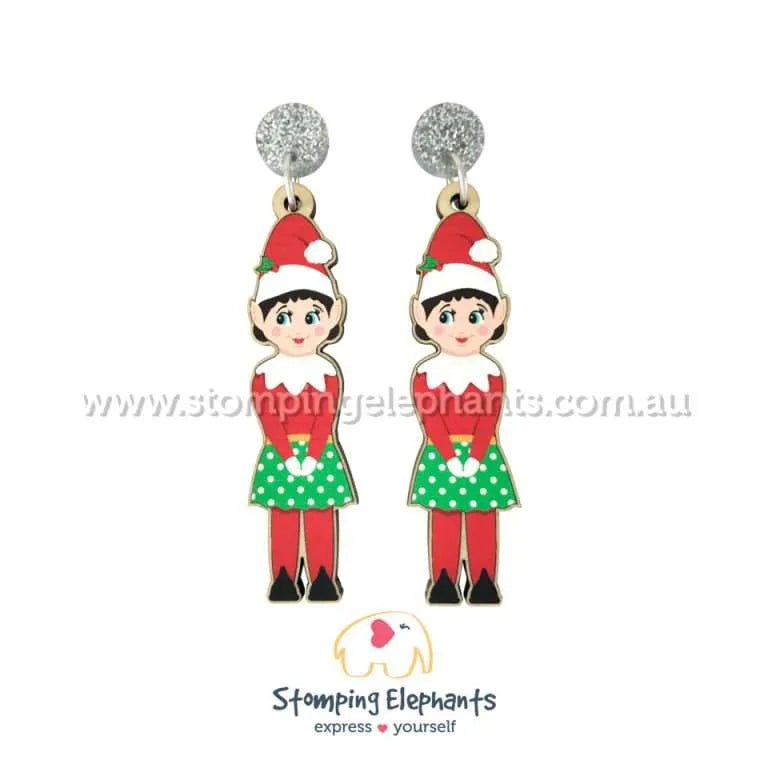 Traditional Christmas Dangle Earrings
