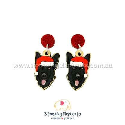 Christmas Dog Breed Dangle Earrings D-G