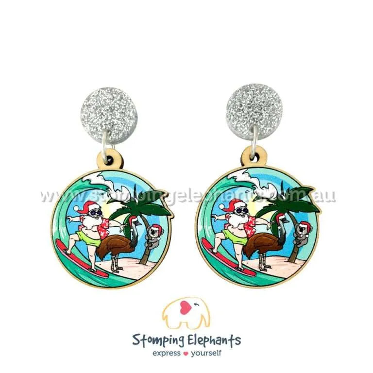 Aussie Christmas Dangle Earrings