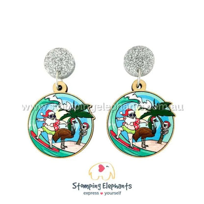 Aussie Christmas Dangle Earrings